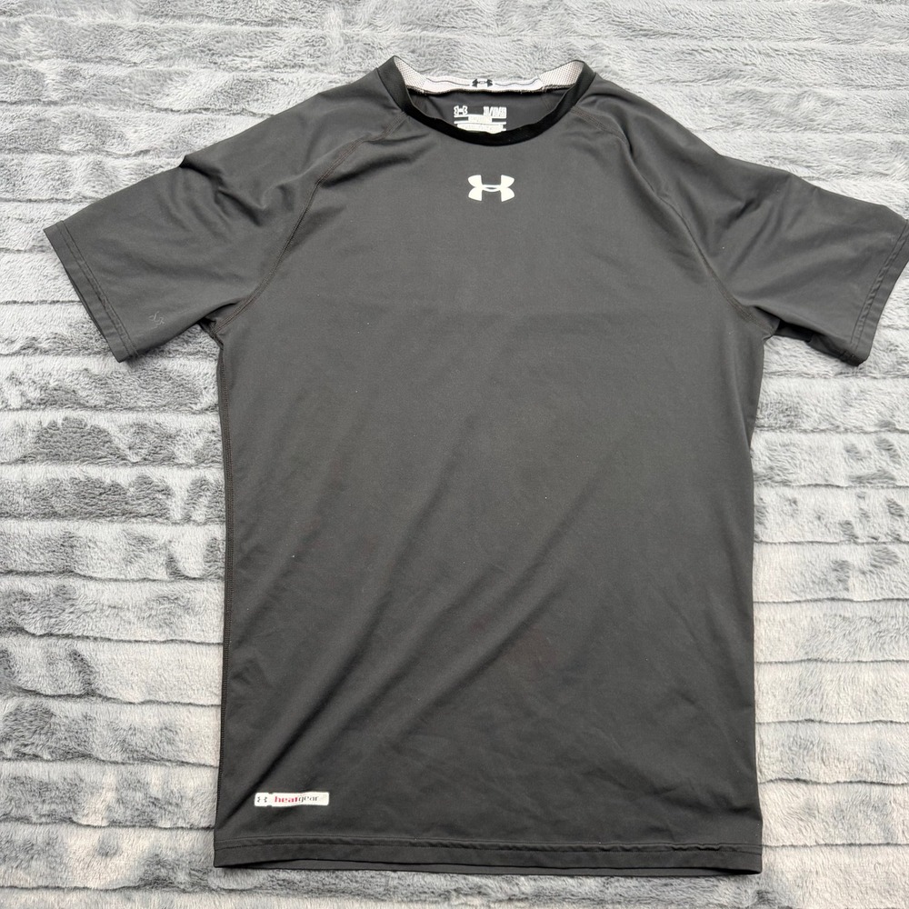 Under Armour Kids HeatGear Compression Shirt Black Short Sleeve XL 11879